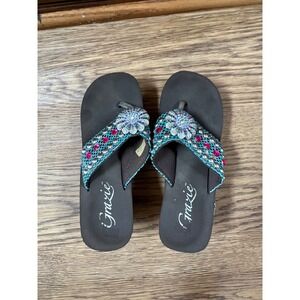 Grazie Platform Wedge Sandals Women 6  Y2K Embellished Maximalist Boho